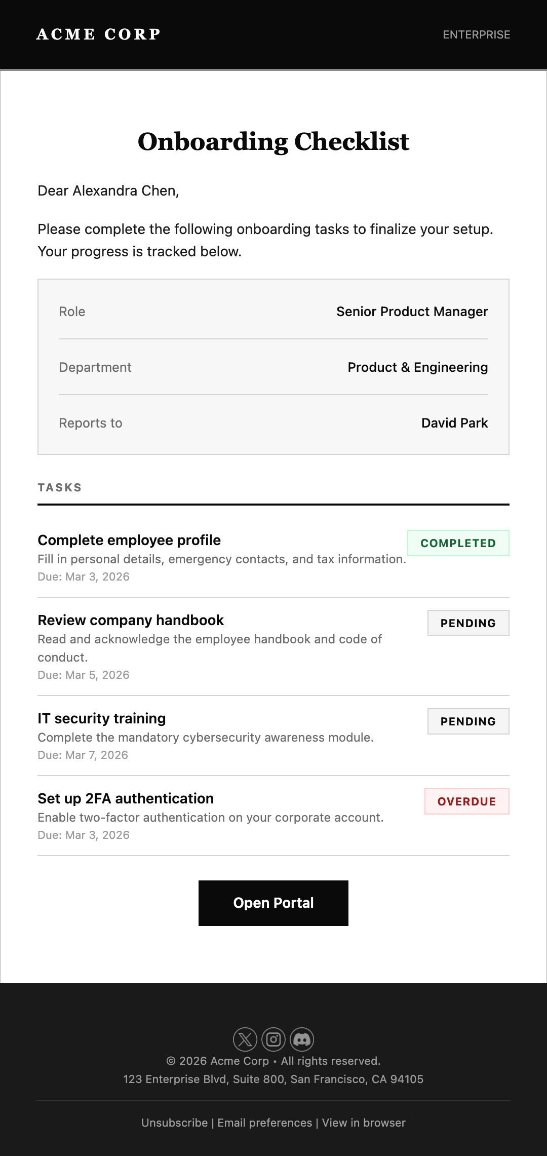 Onboarding Checklist