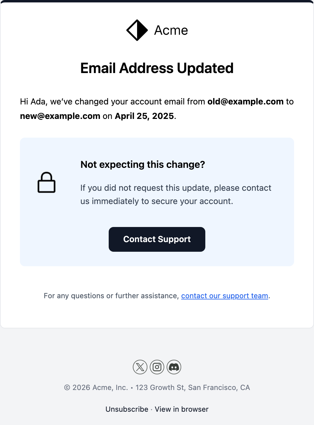 Email Change