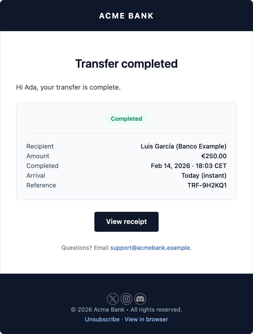 Transfer Completed