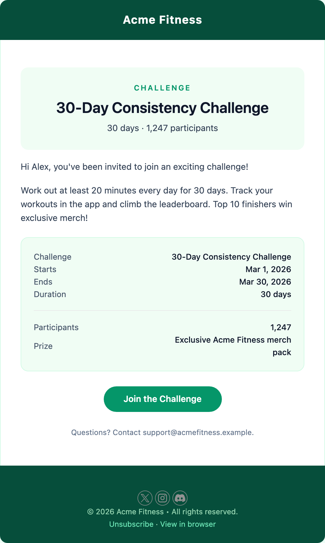 Challenge Invite