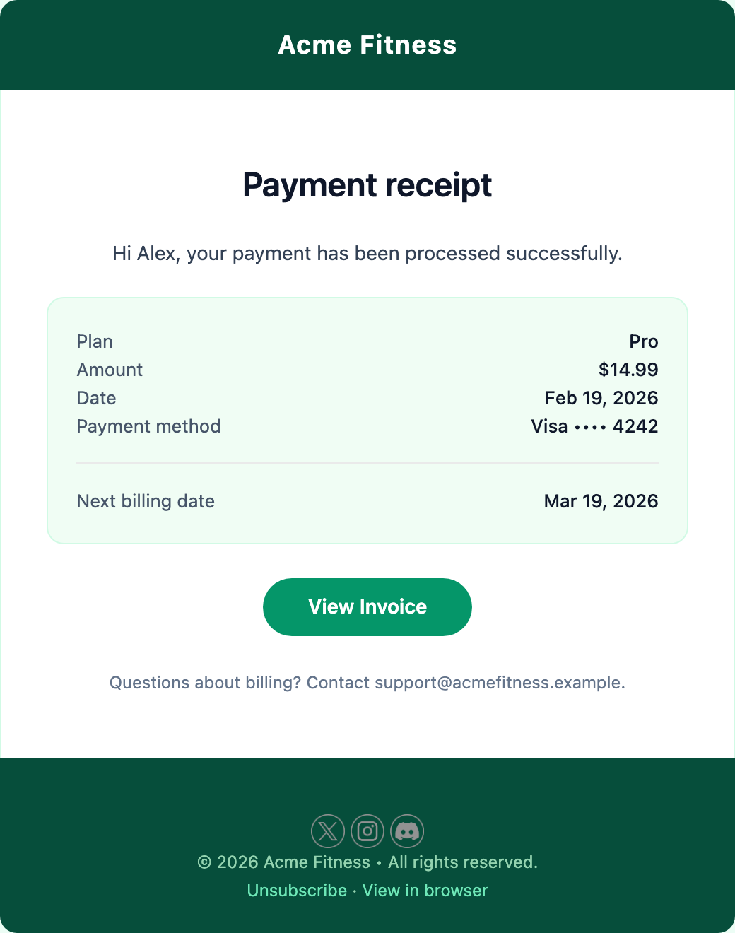 Payment Receipt