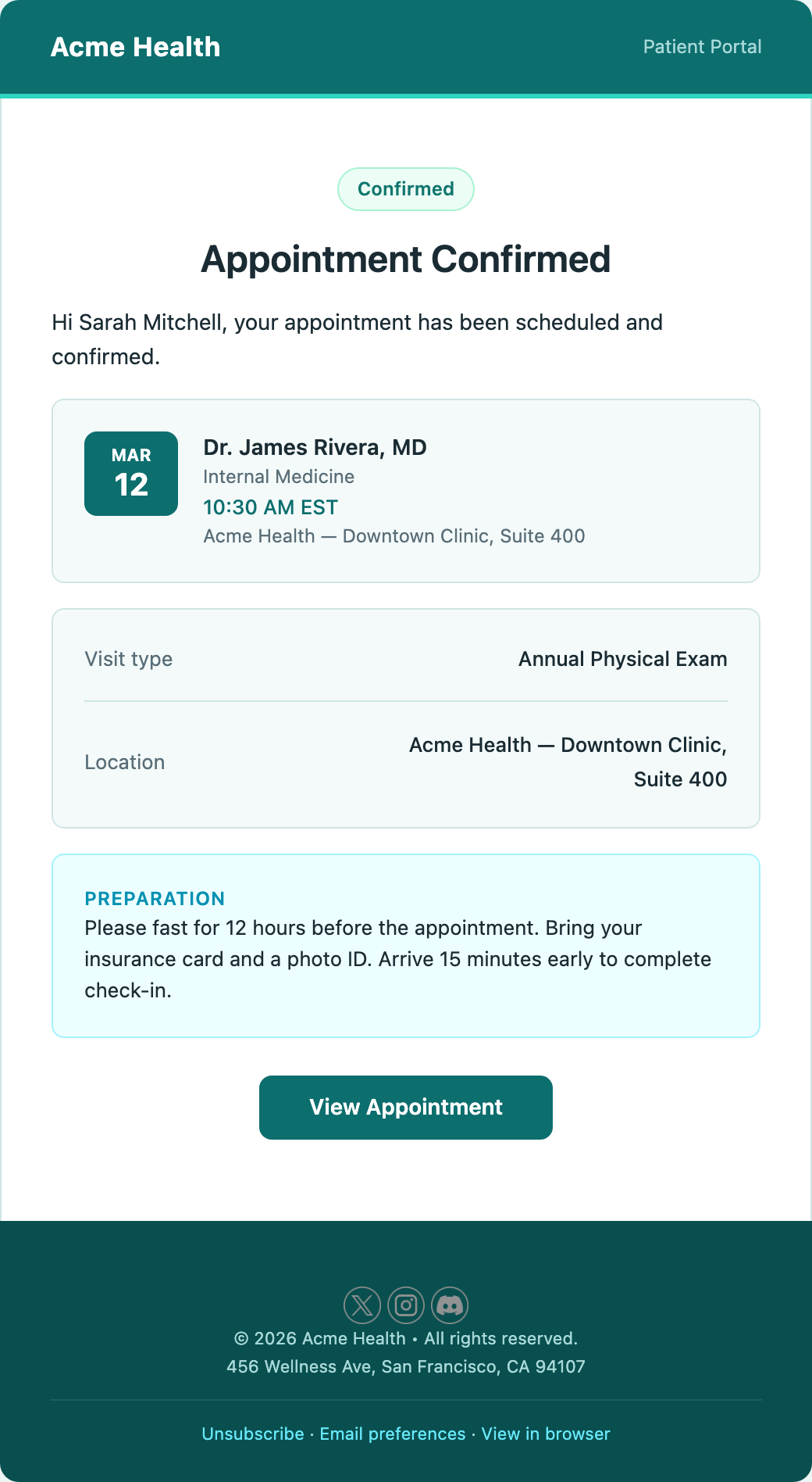 Appointment Confirmed