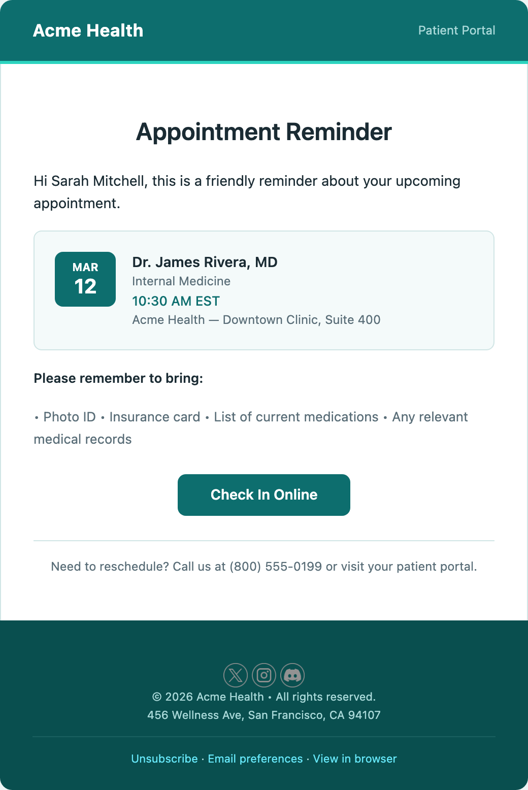 Appointment Reminder