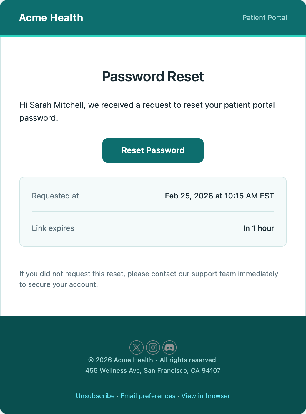 Password Reset
